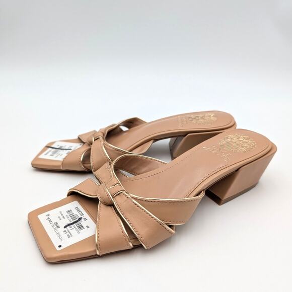 Vince Camuto Selaries Block Heel Slide Sandals Women's Tan Size US6 EU36.5 - Picture 1 of 12